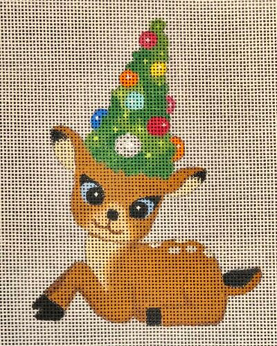 MINI SITTING REINDEER WITH TREE-TS06