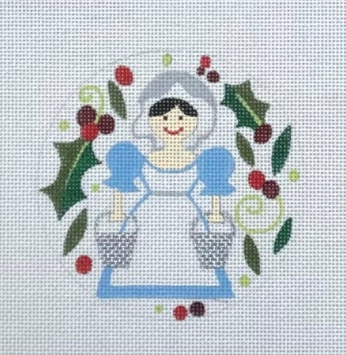 MILK MAID ROUND ORNAMENT-TS06