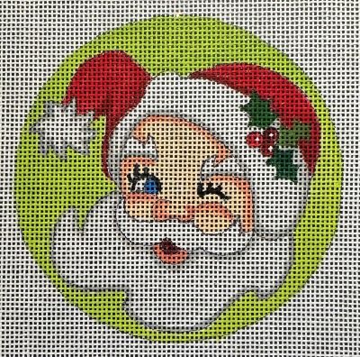 SMALL GREEN SANTA ROUND-TS06