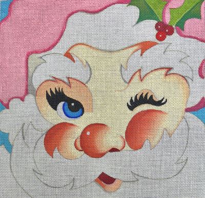 PINK SANTA WINKING PILLOW-TS06