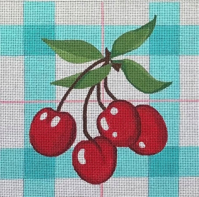 LARGE CHERRIES PLAID-TS06