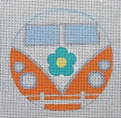 VINTAGE ORANGE BUS ORN-TS06