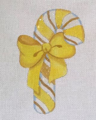 YELLOW CANDY CANE ORNAMENT-TS06