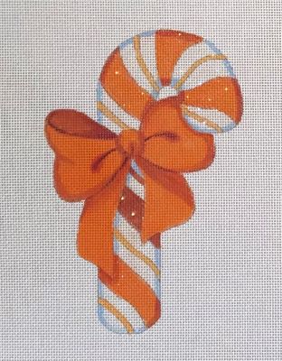 ORANGE CANDY CANE ORNAMENT-TS06