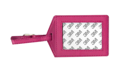 Leather Luggage Tag- Hot Pink