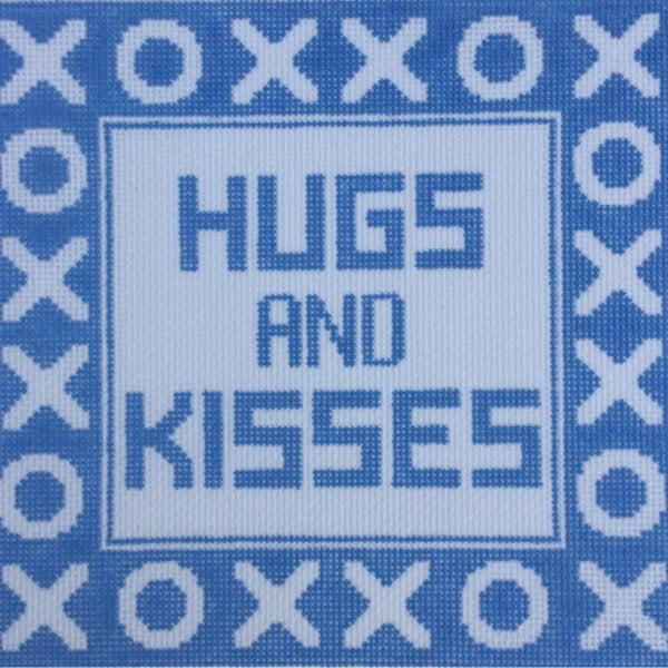 Hugs & Kisses - Blue Pillow - Trunk Show