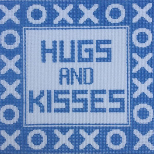 Hugs & Kisses - Blue Pillow - Trunk Show