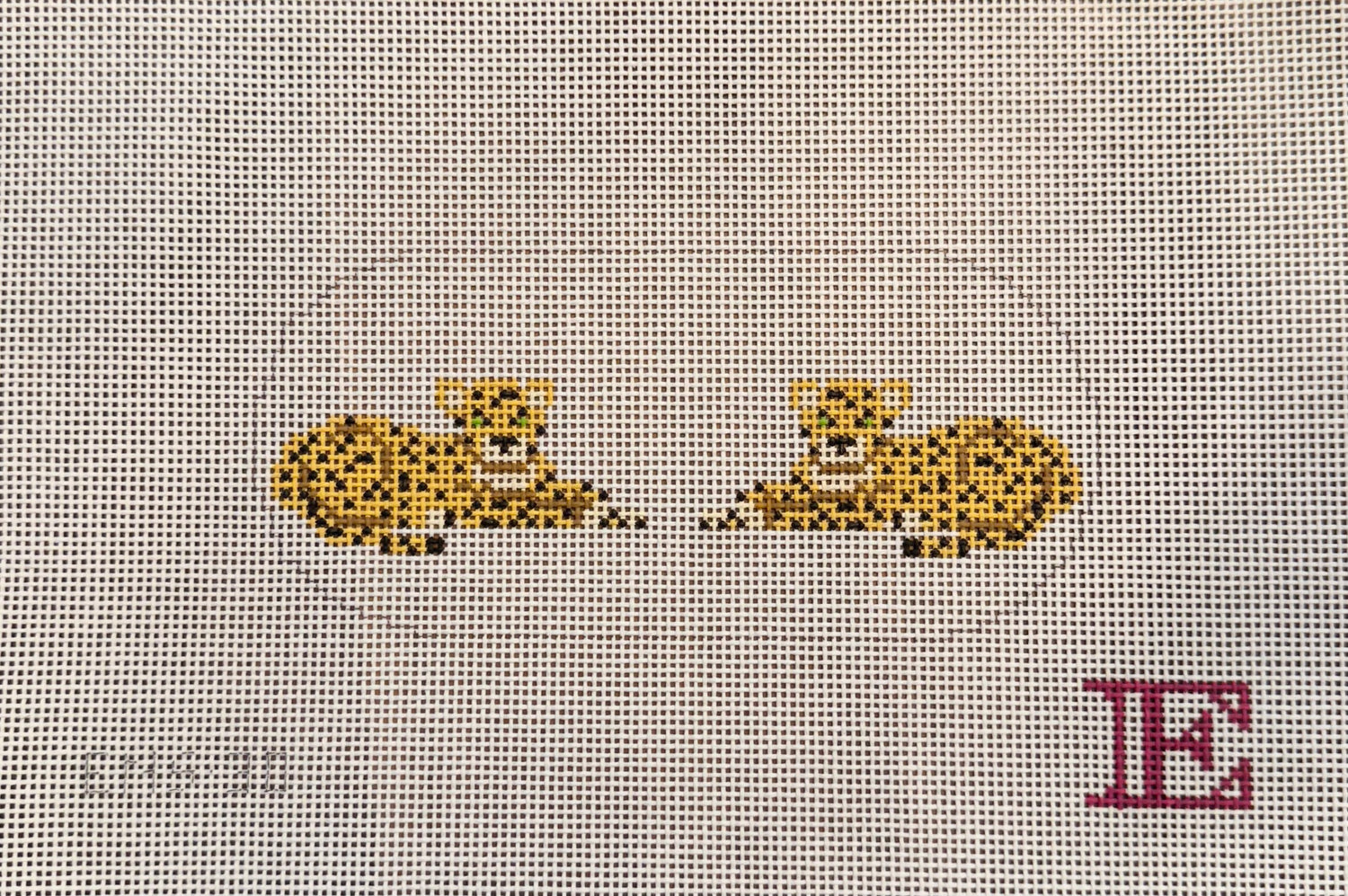 Cheetah Sisters - Morgan Julia Designs - Needlepoint Canvas 13 mesh