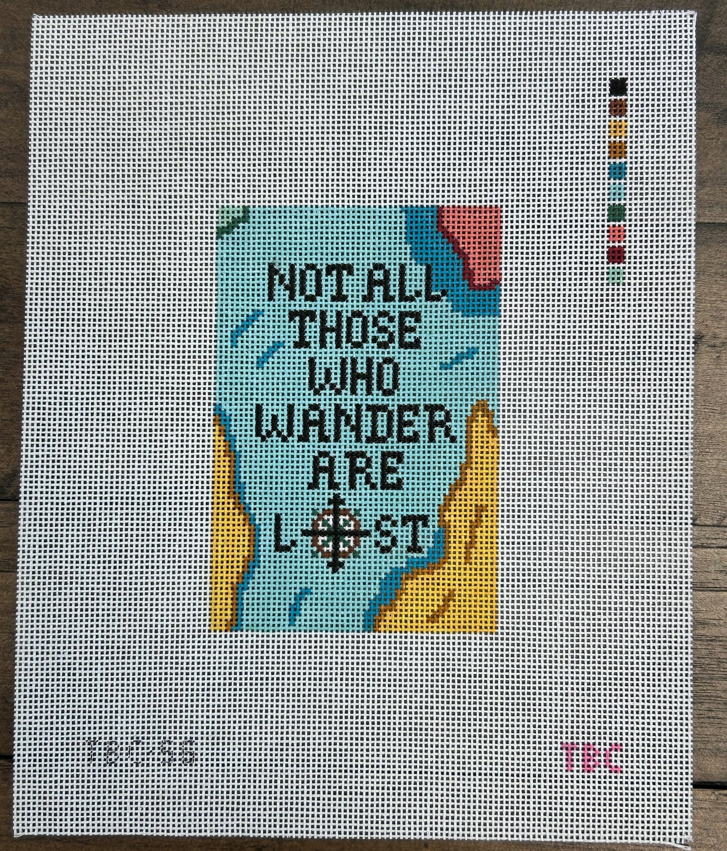 Wanderer Passport Cover - Mopsey Designs - Needlepoint Canvas 18 mesh