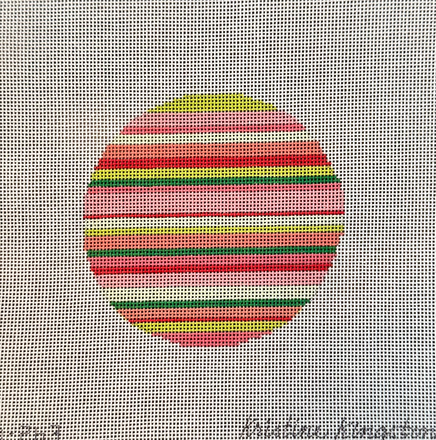 Stripes ornament - pink, green and red