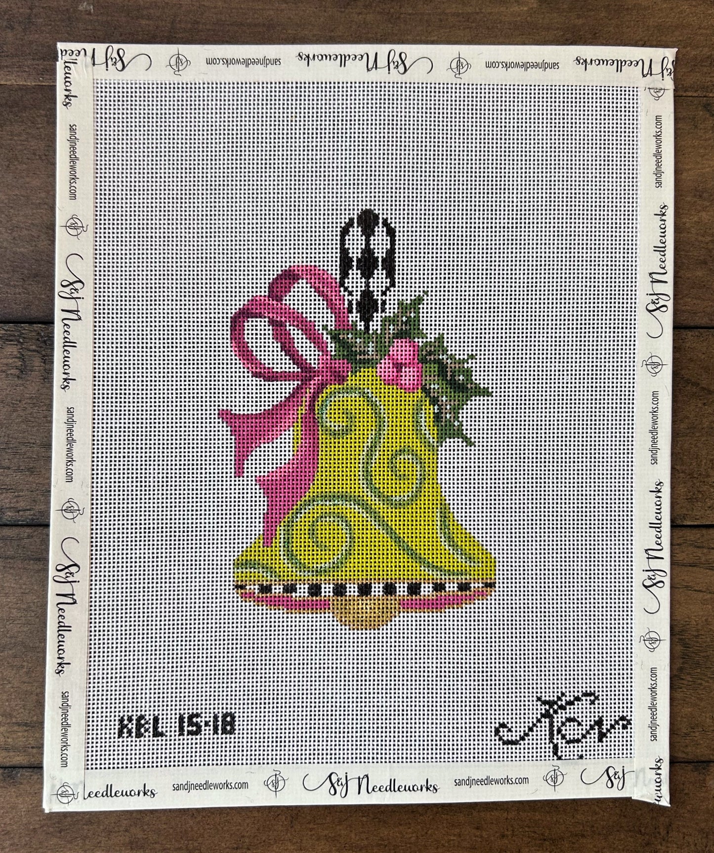 Lime Swirls & Fuchsia Bow Handbell