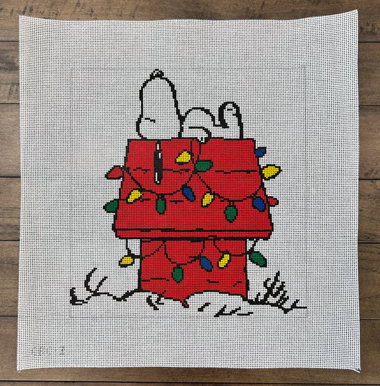 Snoopy on Lit Doghouse