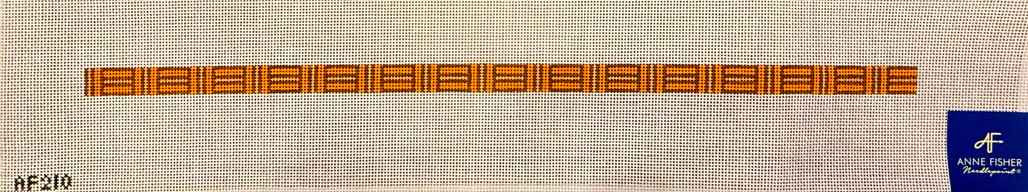 Orange & Brown Cross Hatch Wrap Bracelet