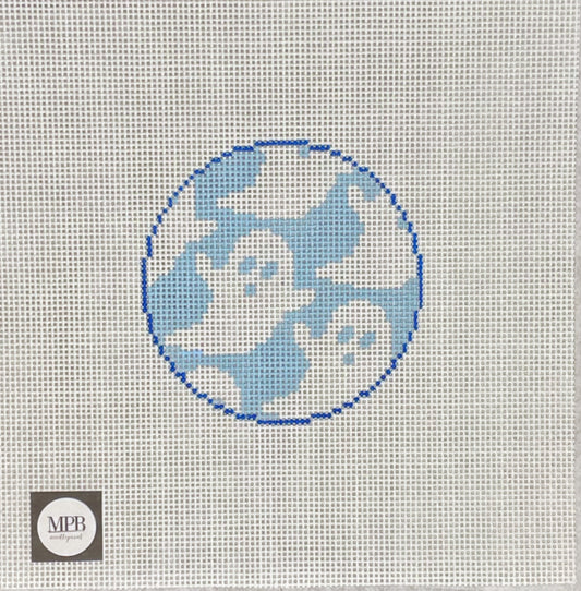 White Ghost - Blue Background