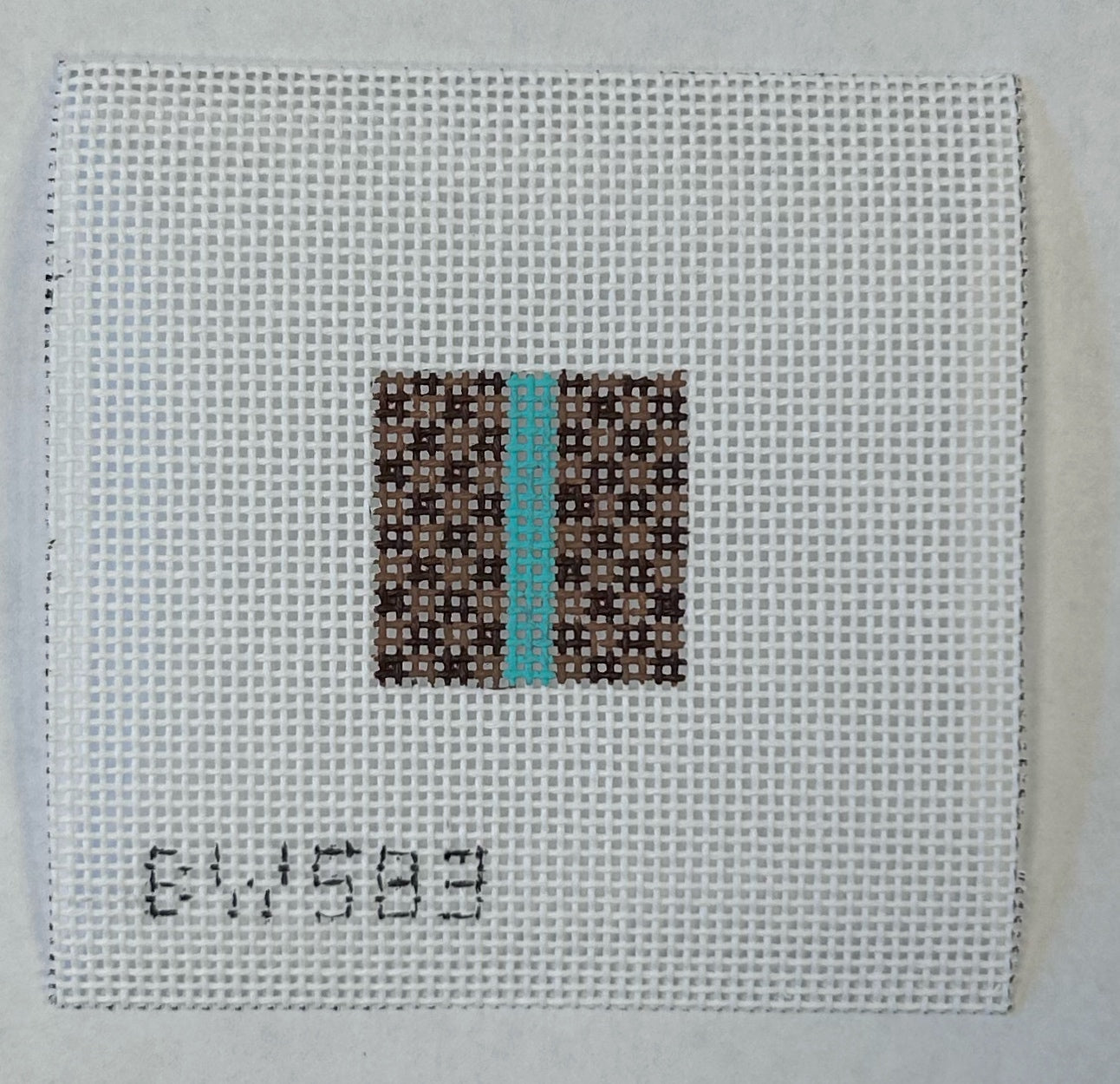 Brown Check with Aqua Mini