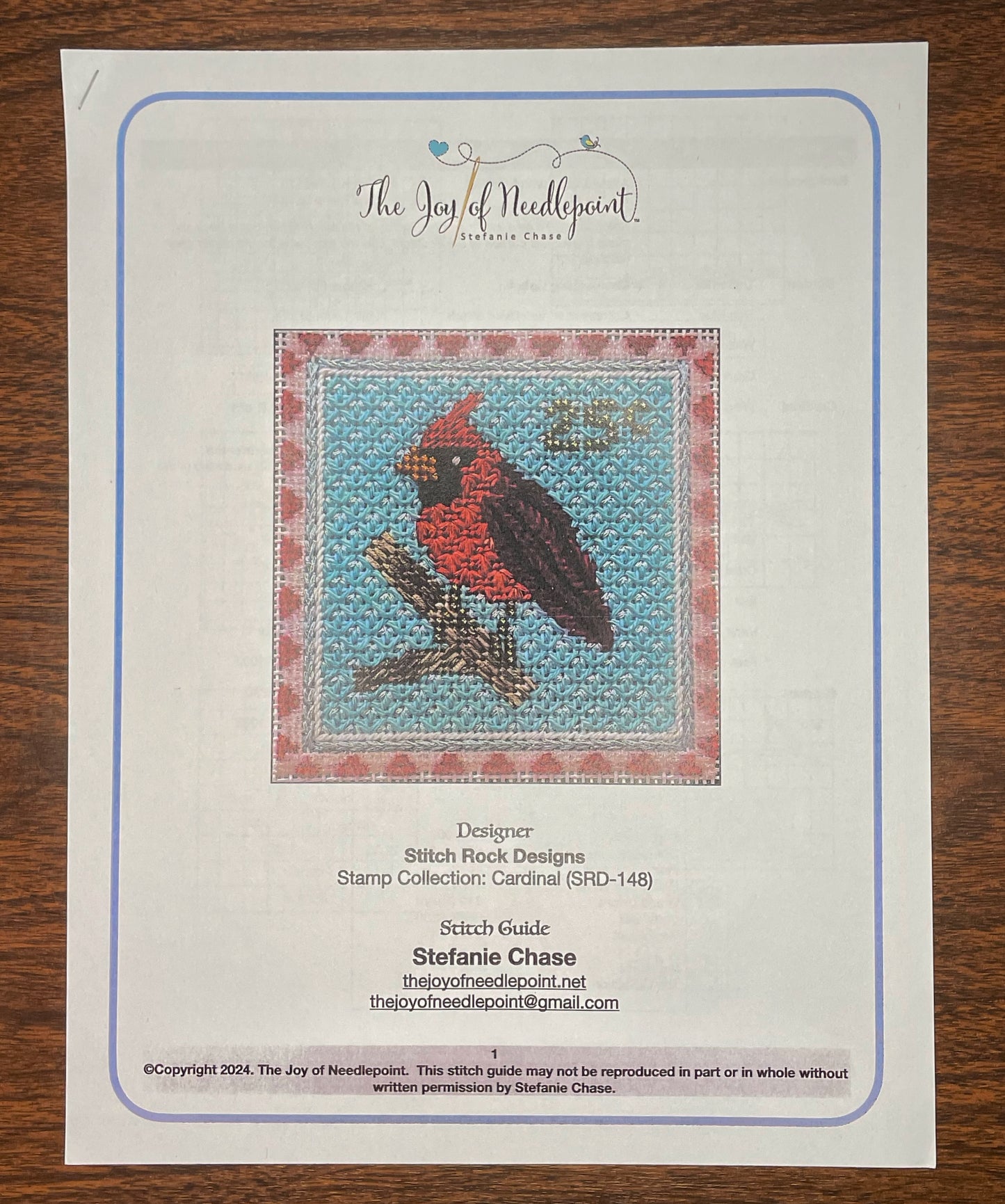 Cardinal Stamp Stitch Guide