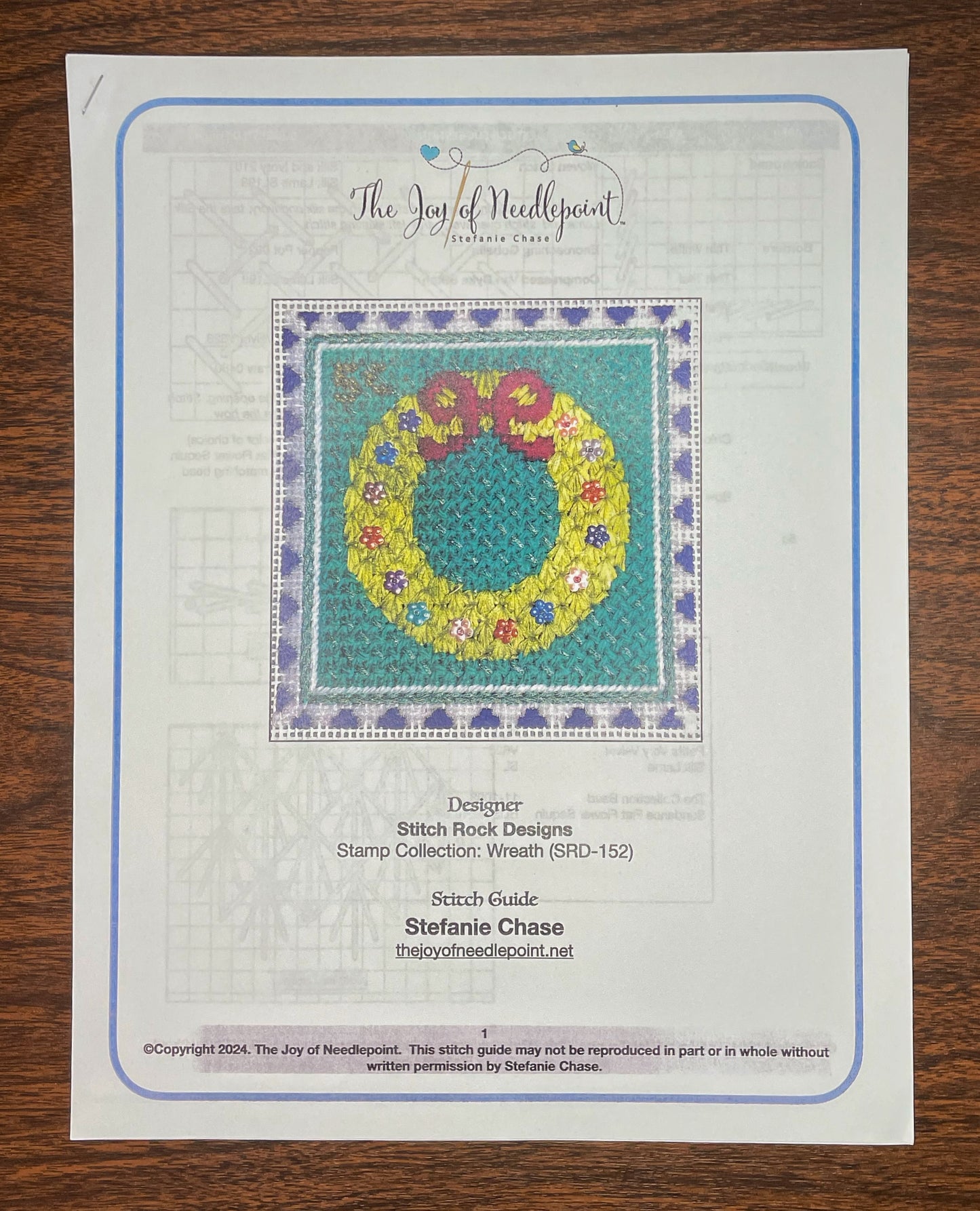 Wreath Stamp Stitch Guide