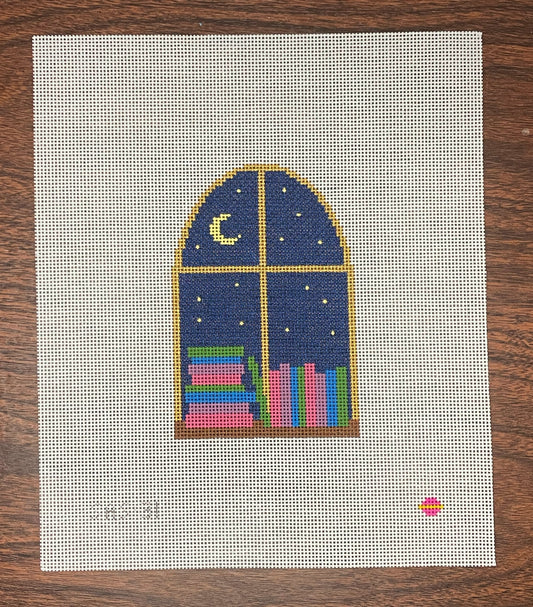 Starry Skies Window - Saturnalia Stitching - Needlepoint Canvas 