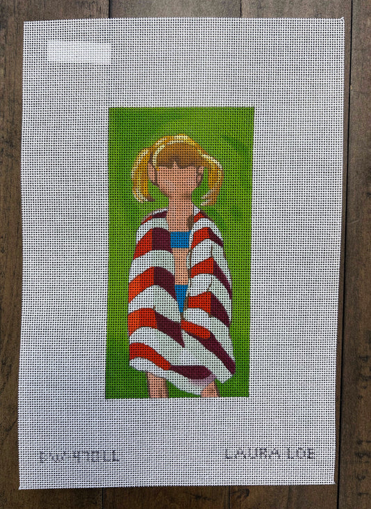 Girl in Stripe Towel