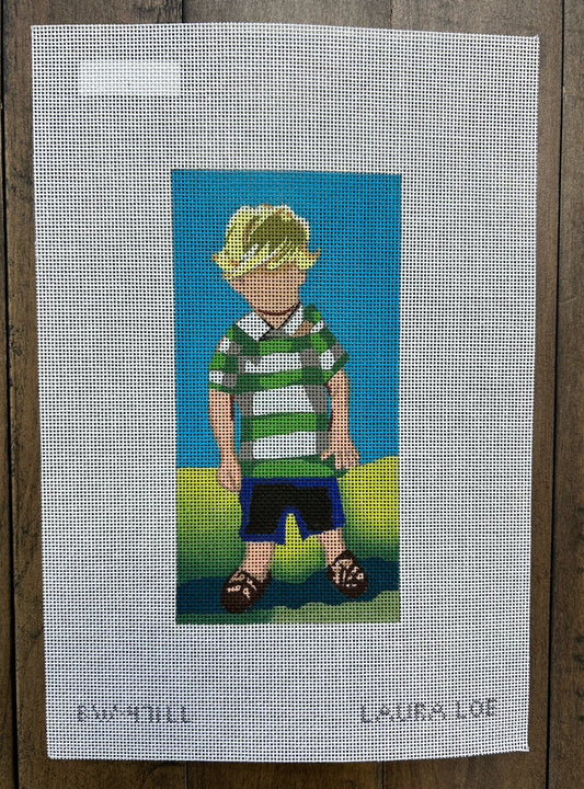 Little Boy in Green Stripe