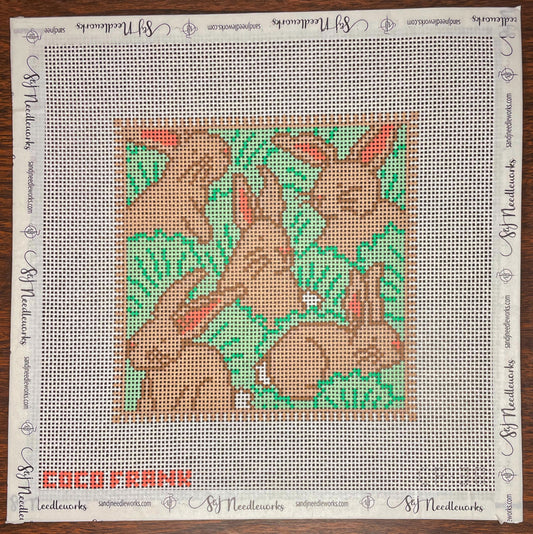 Bunnies - Coco Frank - Needlepoint Canvas 