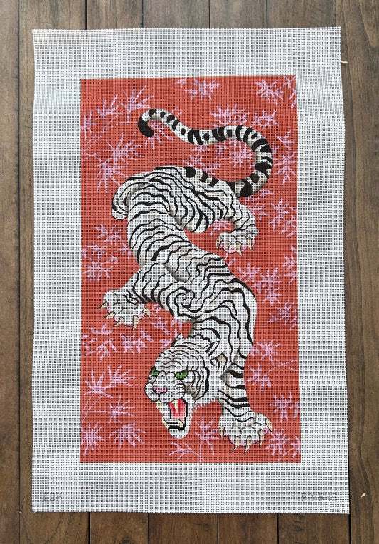 White Tiger Trifold Clutch