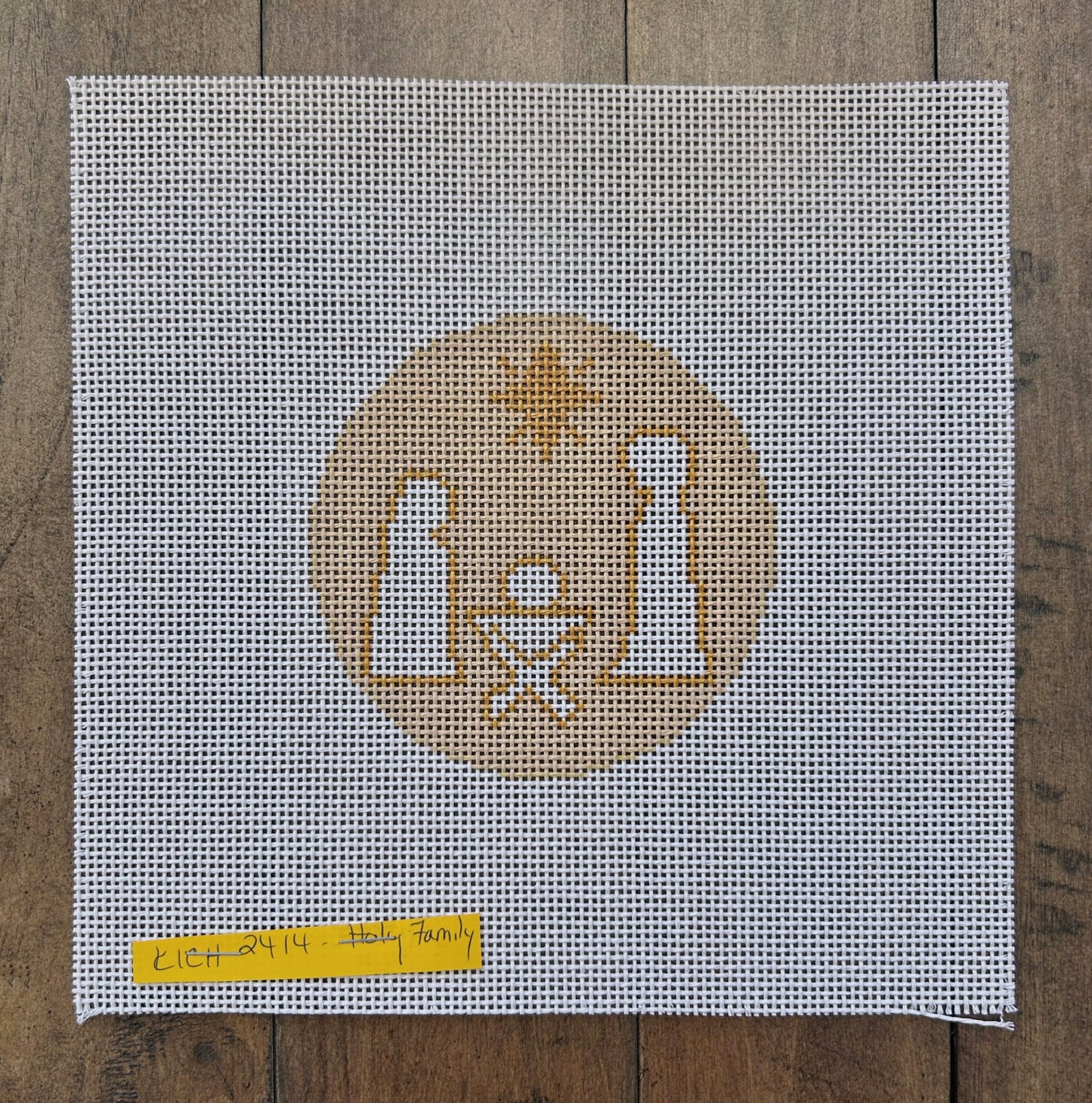 Holy Family - Gold and White Nativity - NDLPT Designs - Needlepoint Canvas 13 mesh