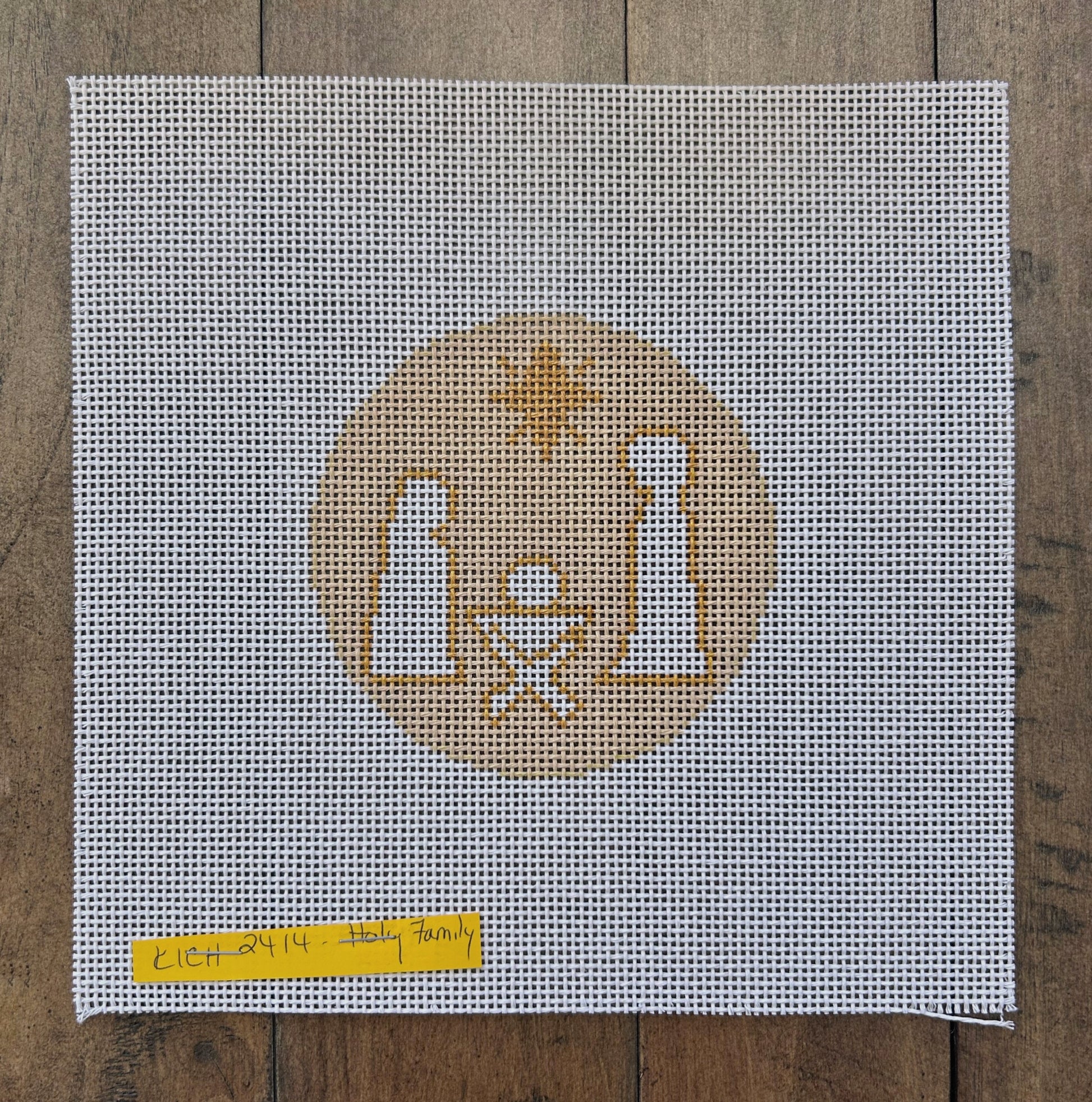 Holy Family - Gold and White Nativity - NDLPT Designs - Needlepoint Canvas 13 mesh