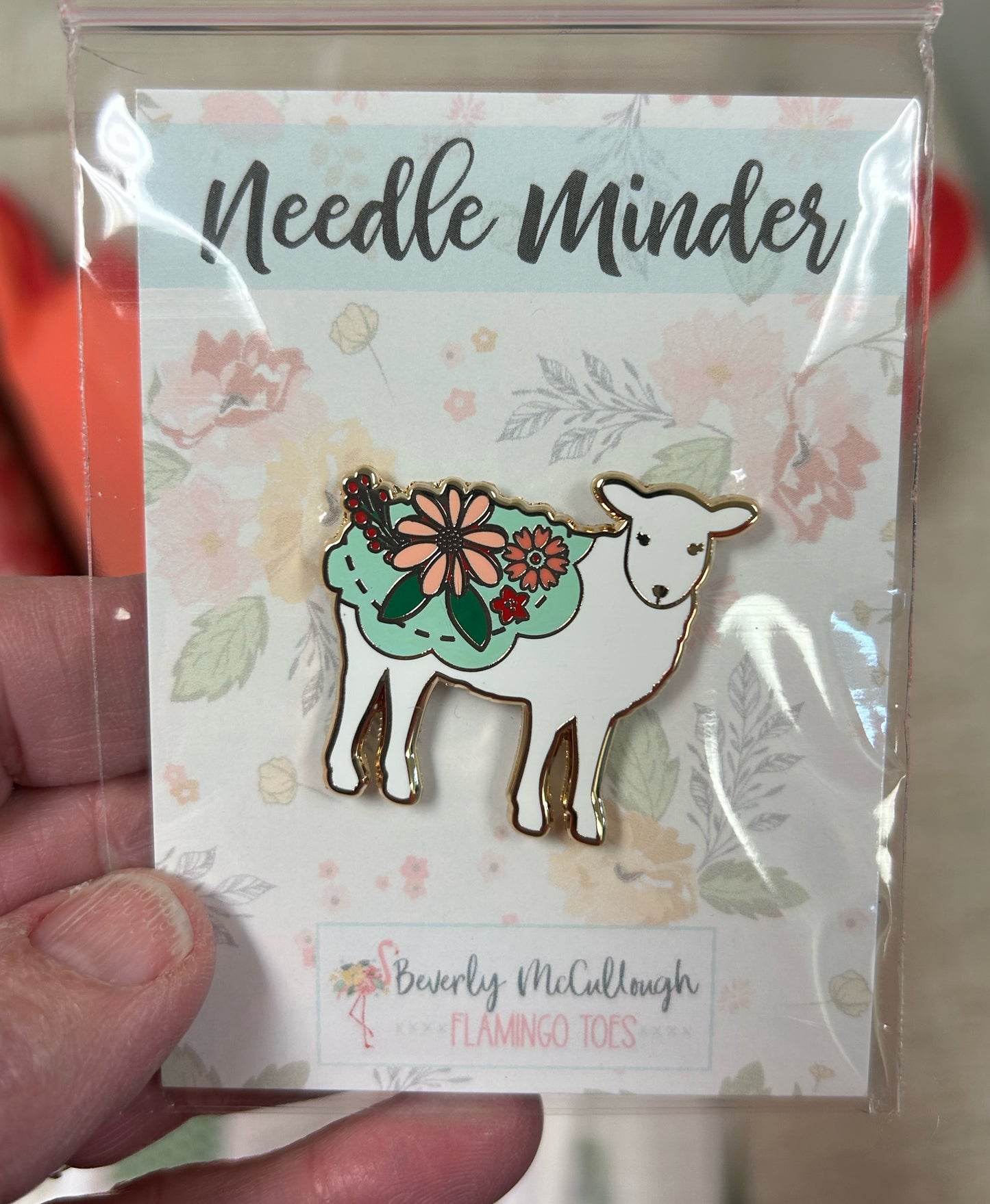 Farmhouse Floral Sheep Needleminder
