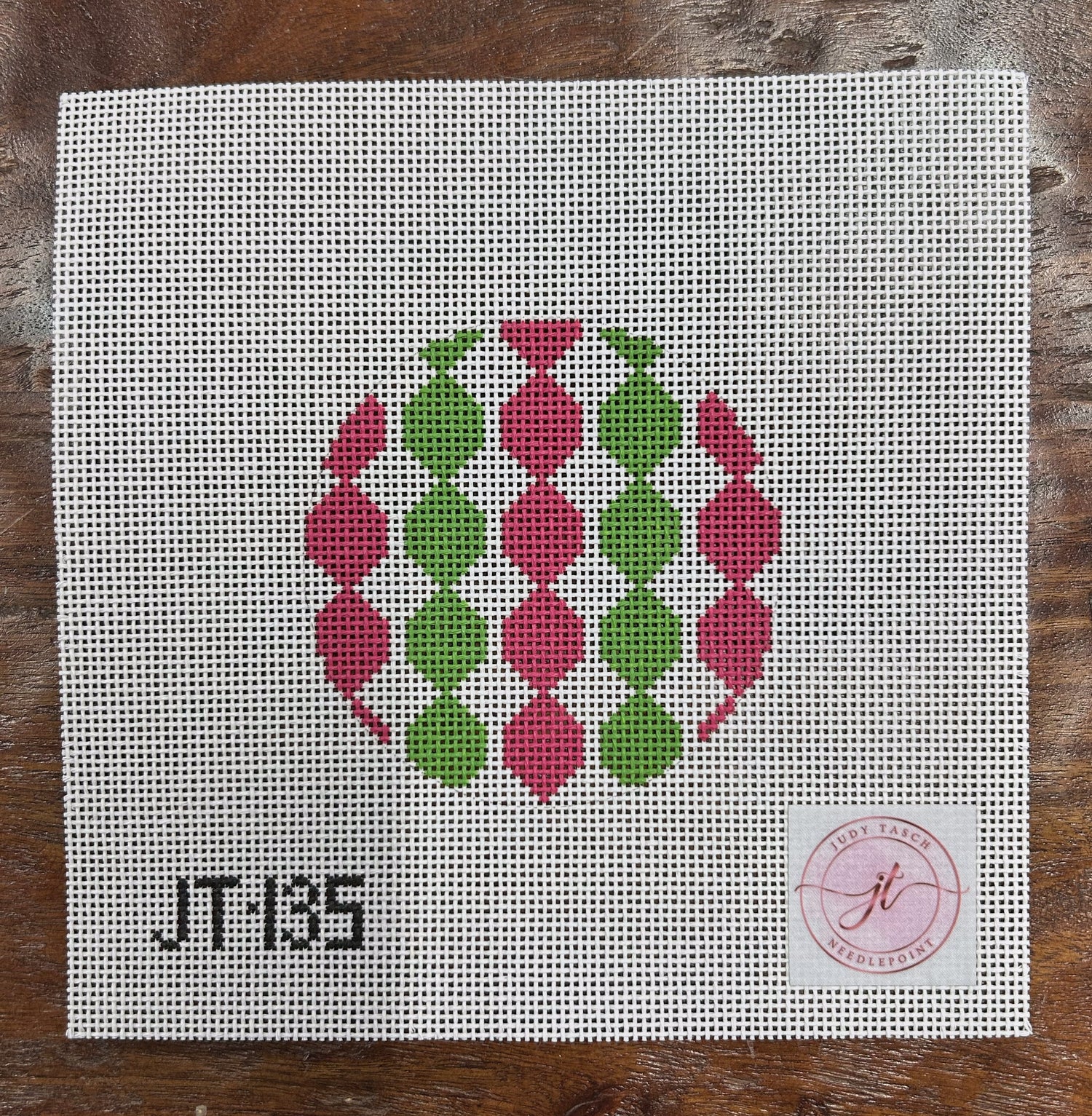 Pink & Green Geometric - Judy Tasch - Needlepoint Canvas 