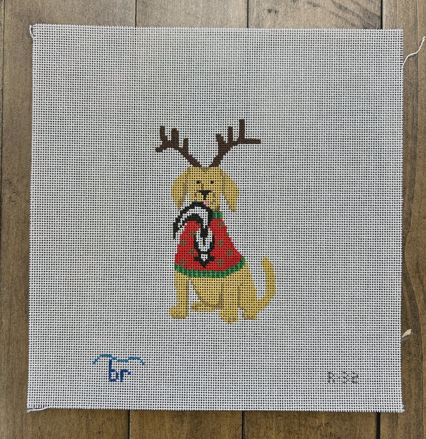 Doggy's Gift - Blue Ridge Stitchery - Needlepoint Canvas 18 mesh
