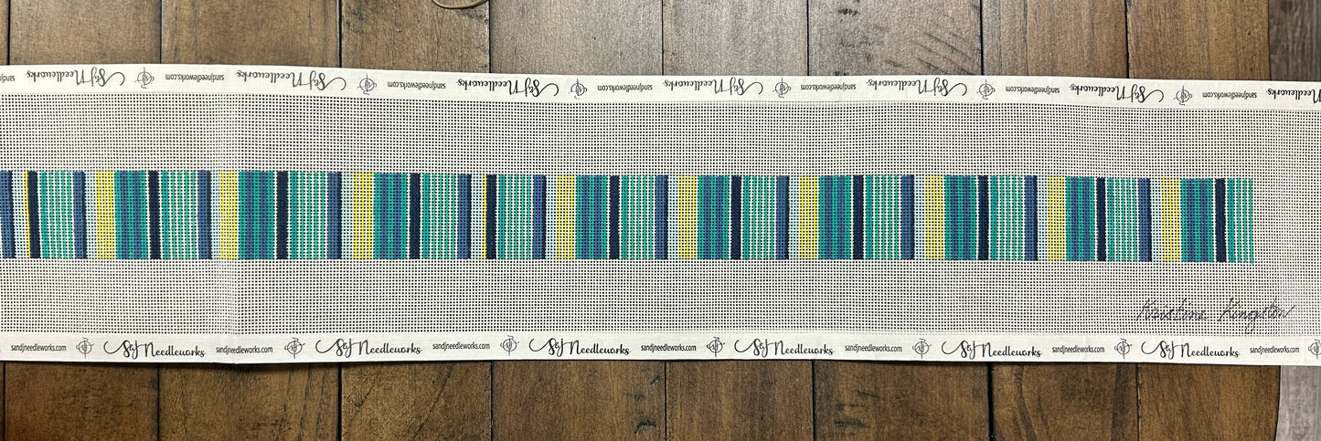 Candy Strips Belt/Purse Strap - Blue, Greens, Yellow