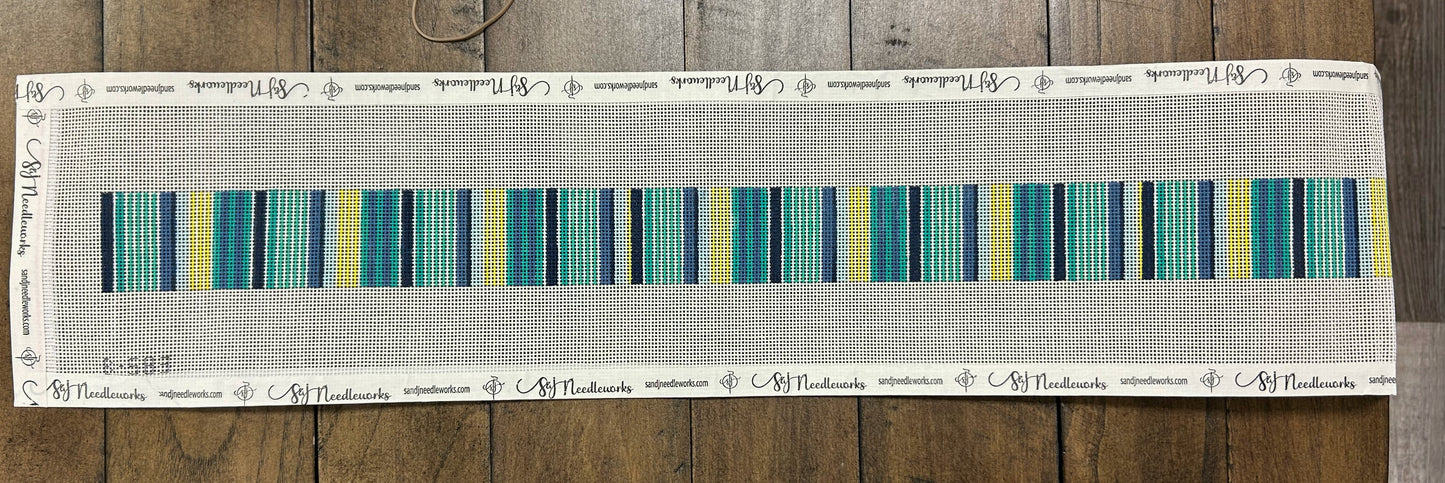 Candy Strips Belt/Purse Strap - Blue, Greens, Yellow