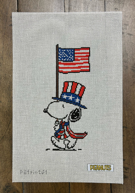 Peanuts Patriotic - Snoopy Marching with Flag