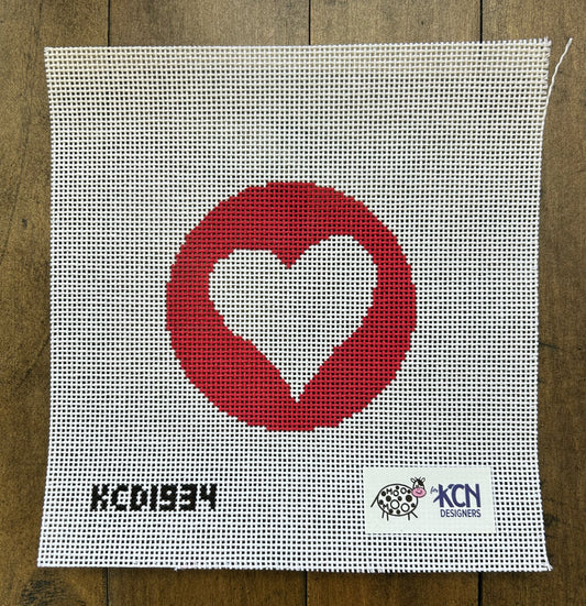 Pink White Heart Round