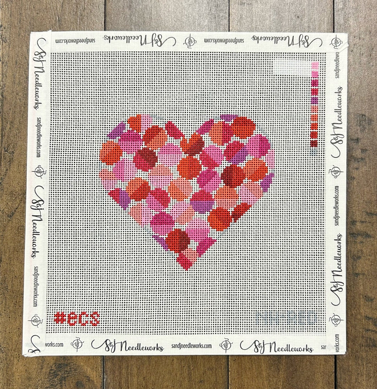 Galentine Heart - Elizabeth Crane Swartz - Needlepoint Canvas 18 mesh