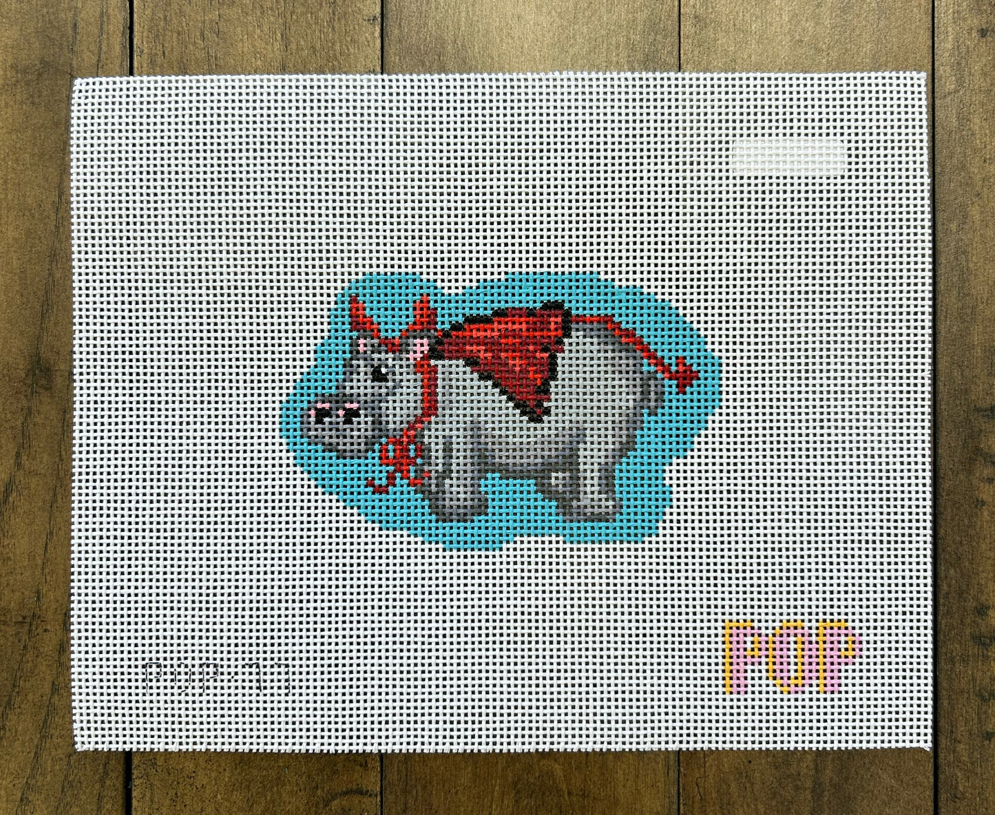 Hippo Devil - POP Needle Arts - Needlepoint Canvas 13 mesh