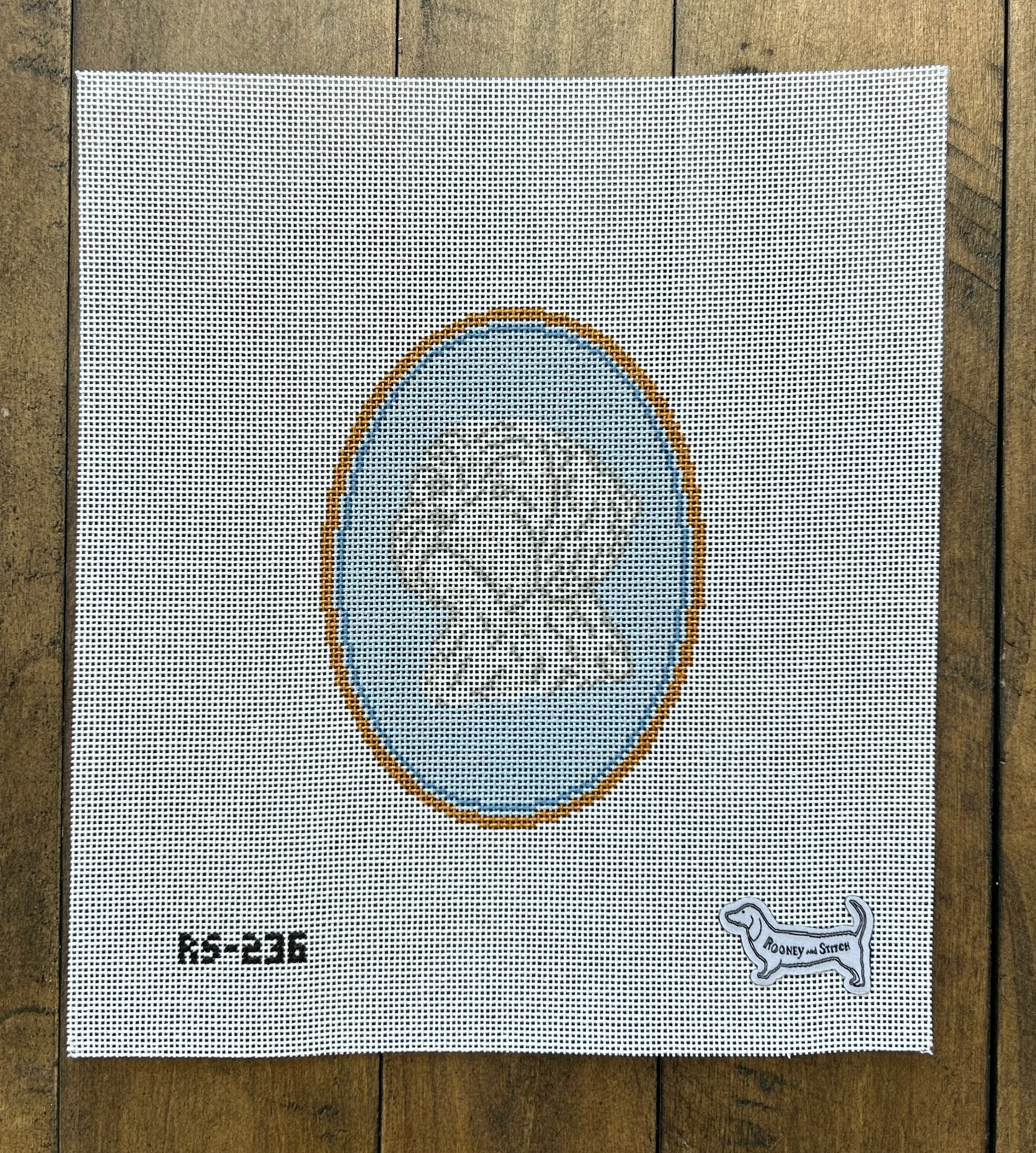 Maltese Cameo - Atlantic Blue Canvas - Needlepoint Canvas 18 mesh