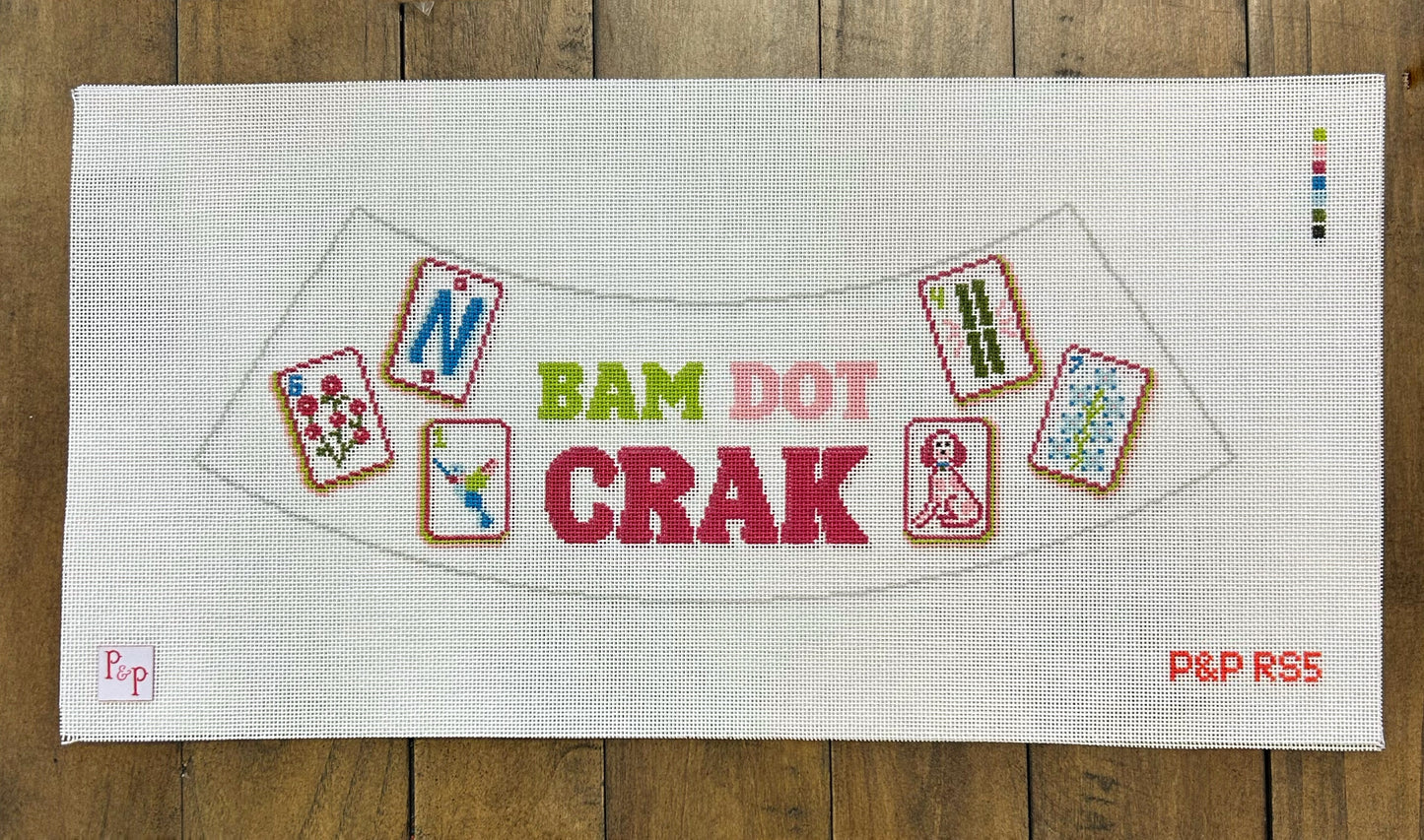 Bam Dot Crak Lampshade - Penny & Penny - Needlepoint Canvas 18 mesh