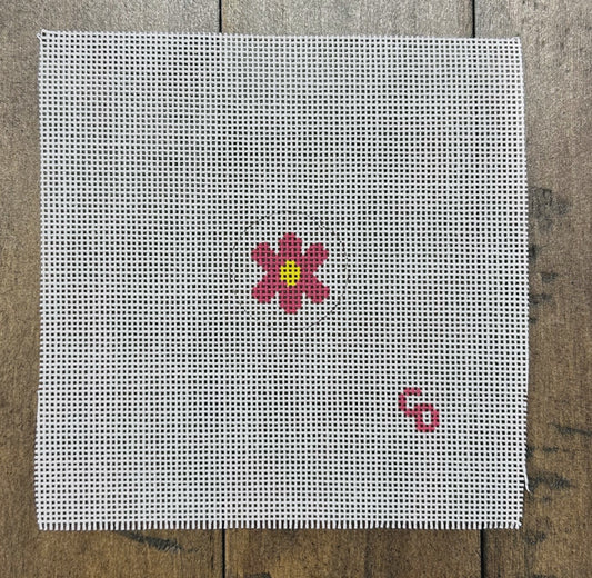 Mini Retro Flower Bag Tag - Pink