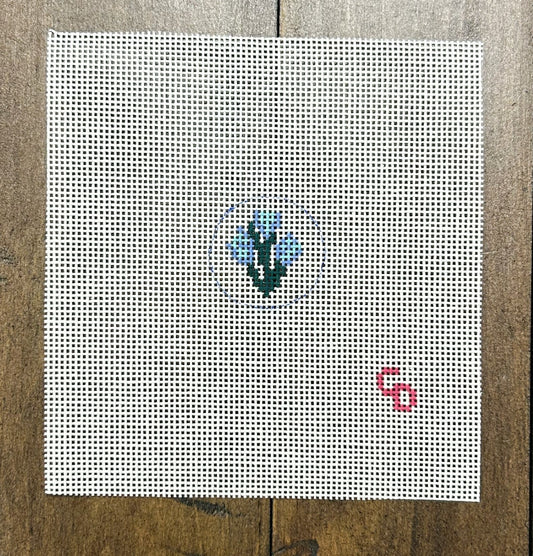 Mini Flower Bag Tag - Blue and Purple