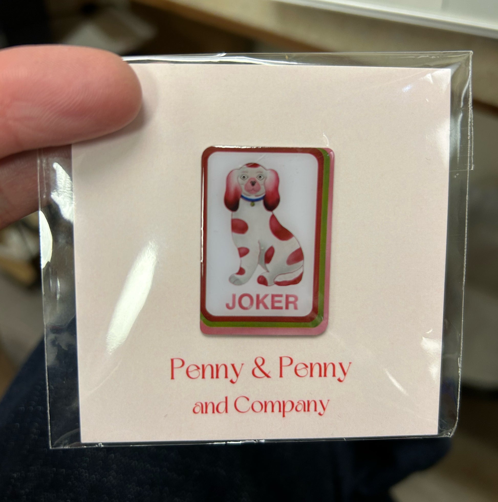 Joker Mahjong Tile Needleminder - Penny & Penny - Needlepoint Accessory 