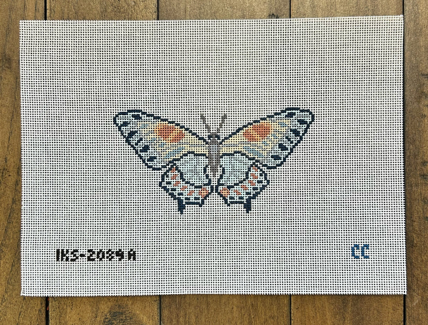 Fall Butterfly Ornament - Initial K Studios - Needlepoint Canvas 18 mesh