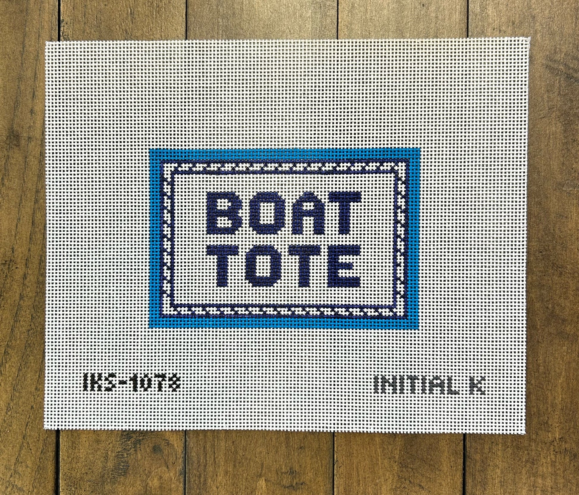 Boat Toat - Initial K Studios - Needlepoint Canvas 13 mesh