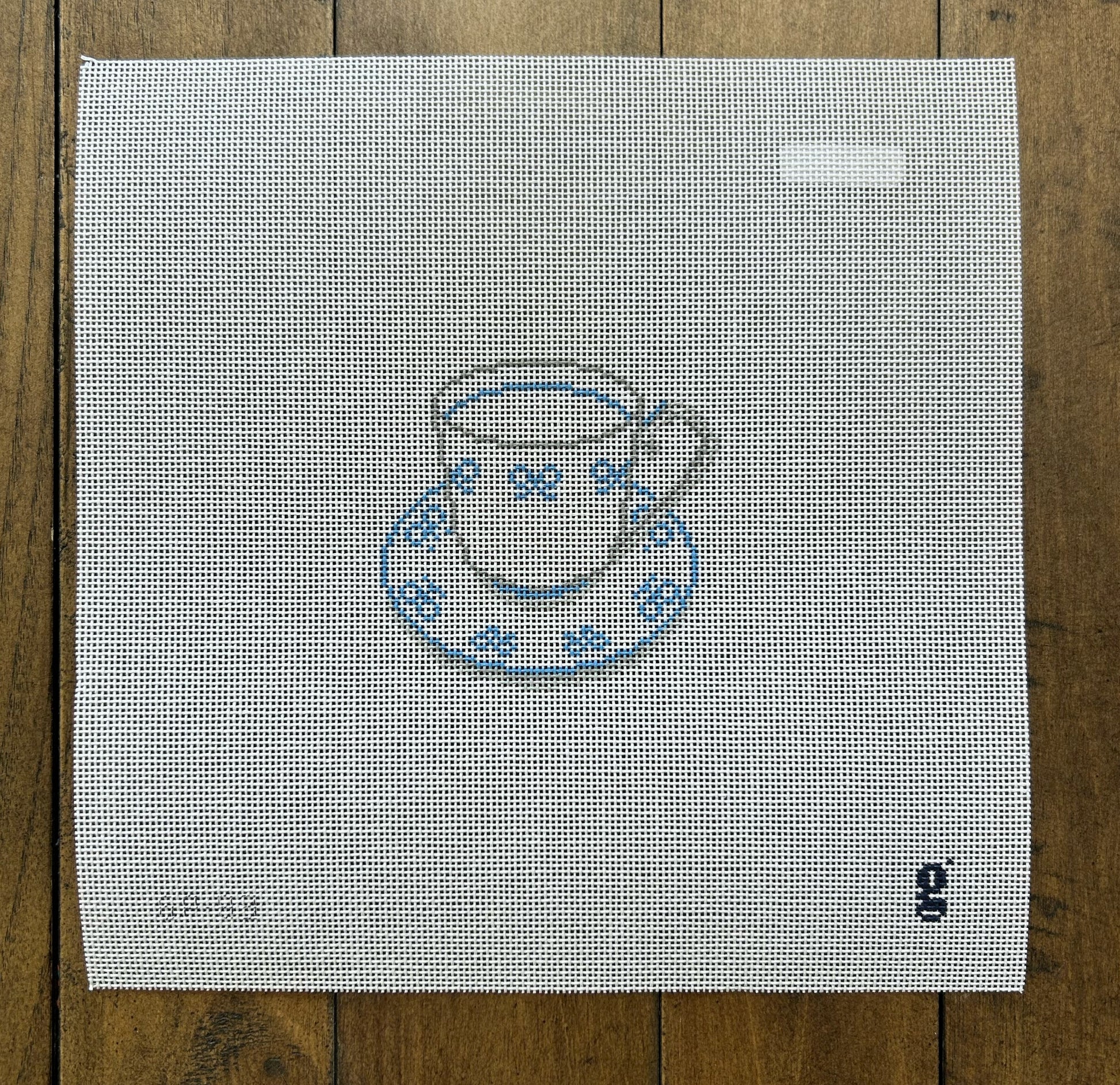 Blue Bow Teacup Canvas