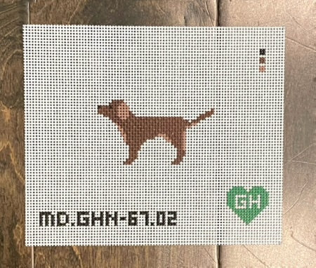 Green Heart Needlepoint: Lab Brown Mini