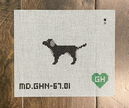 Green Heart Needlepoint: Lab Black Mini