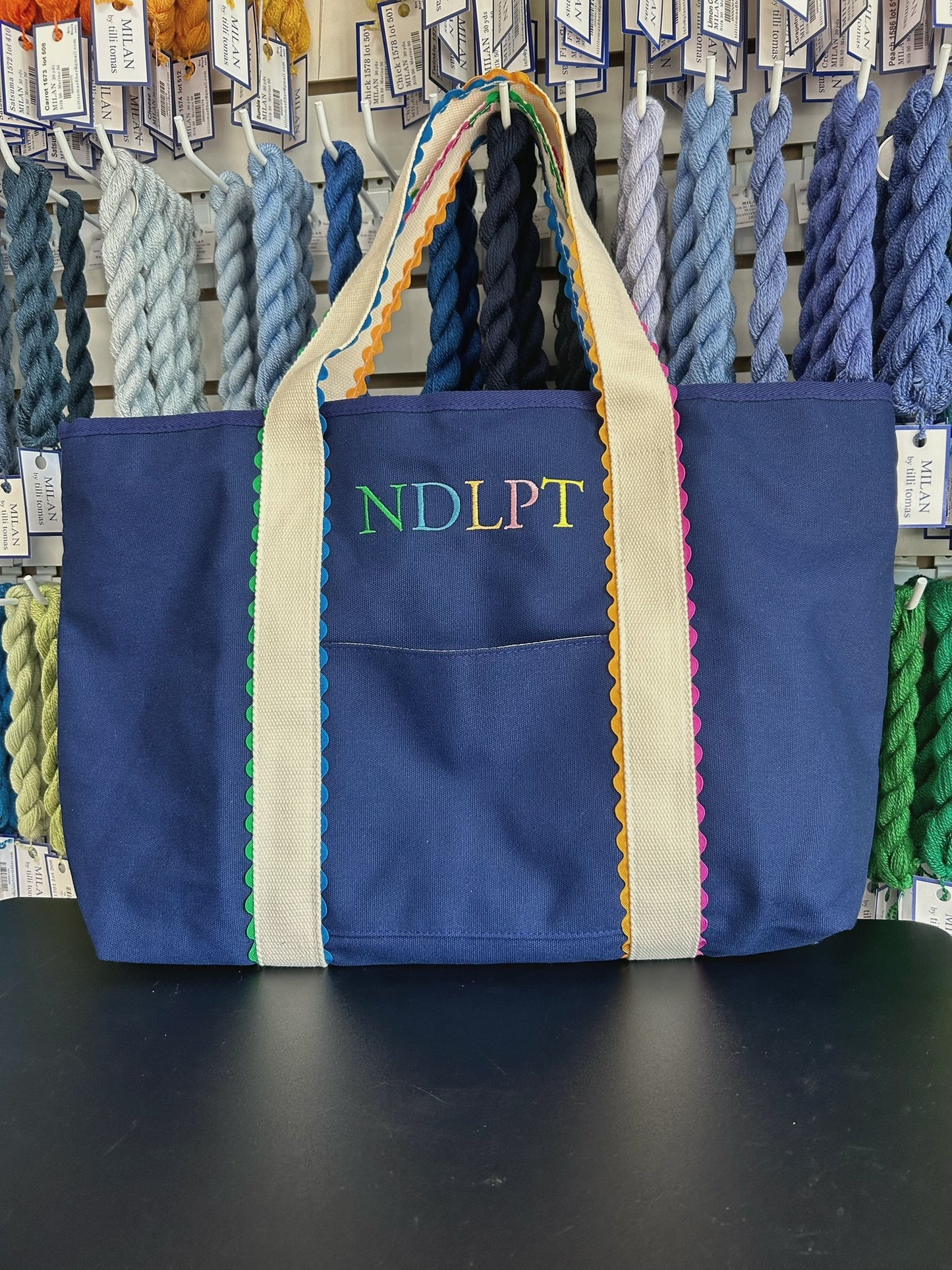 Ric Rac Navy Canvas Tote