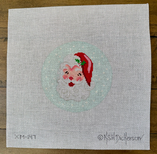 Jolly Santa on Sky with Snow