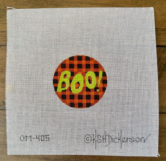Boo! on Orange & Black Gingham